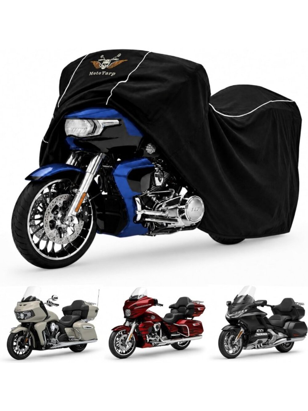 Heavy-Duty Waterproof Motorcycle Cover | All-Season Protection, Air Vents